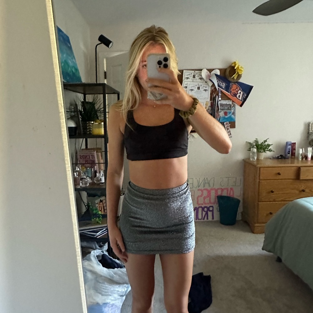 Black sparkly mini skirt